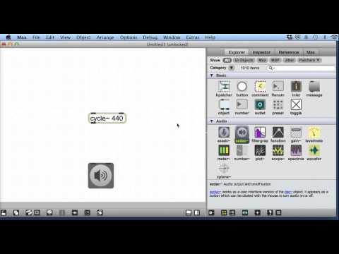 Max MSP V6 Tutorial 2 - Cycle and Ezdac demo