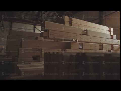 The interior of the production hall in the woodworking factory