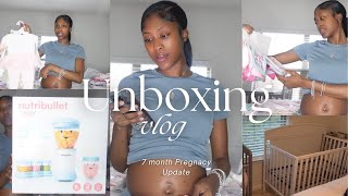 Exciting Unboxing of Baby Girl Essentials! 🩷 New Crib & 7mo Pregnancy Update