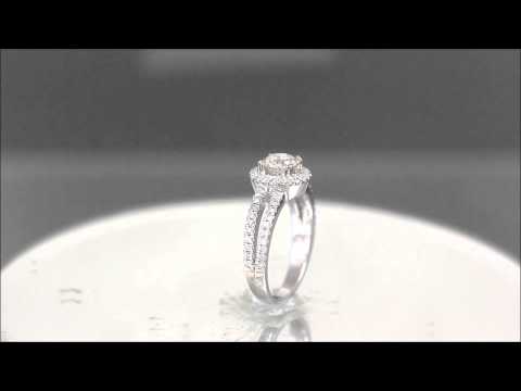 14K WHITE GOLD ROUND CUT DIAMOND ENGAGEMENT RING SPLIT BAND 1.70CTW - KNR INC - 741