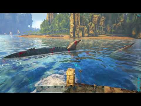 ARK: Survival Evolved Leedsichthys Boat Test with Auto Guns 2