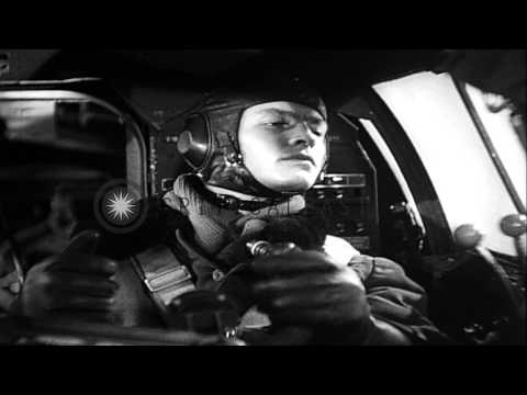 German propaganda film depicts Heinkel He 111 attack on British ships...HD Stock Footage