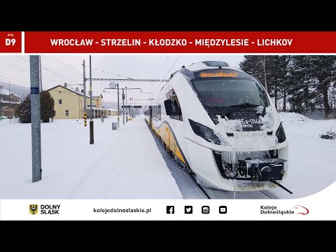 KD Linia D9: Wrocław - Kamieniec - Kłodzko - Międzylesie - Lichkov cabview 4K zima