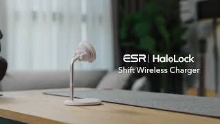 ESR HaloLock Shift MagSafe Telefoon Bureau Houder met Opladen 15W Wit video