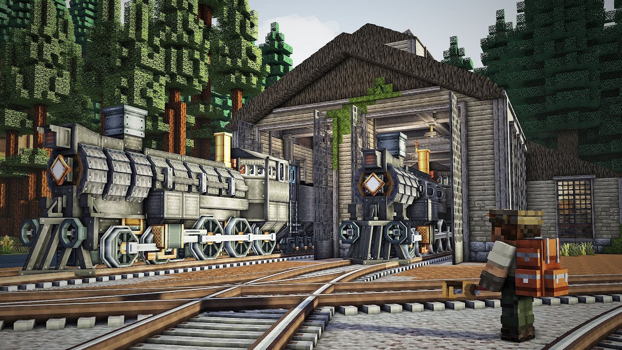 Trains in Minecraft Create Mod! (Create Mod Ep.5)