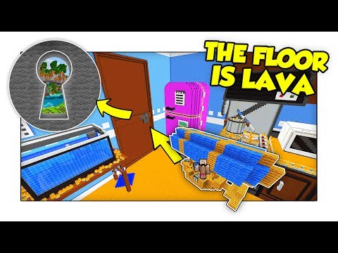 Minecraft The Floor Is Lava - FUGA IN NAVE DALLA CASA DI LAVA! w/ Two Players One Console e Luca