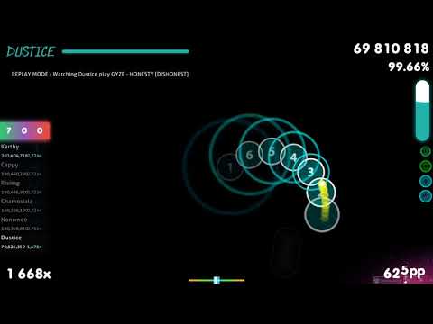 Dustice | GYZE - HONESTY [DISHONEST] +HR 99.73% {#5 825pp FC} - osu!