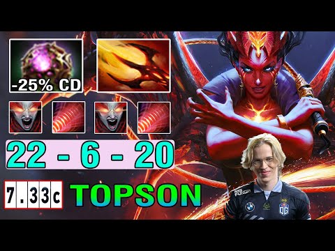 Topson 1 Shot LEVEL 5 Dagon Solo Mid [Queen Of Pain] Deleted Cancer Hero Omniknight Dota2 7.33C