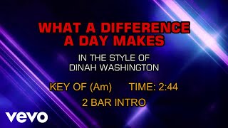 Dinah Washington - What A Difference A Day Makes (Karaoke)