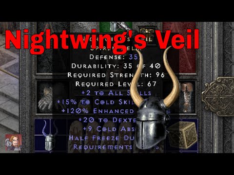 D2R Unique Items - Nightwing's Veil (Spired Helm)