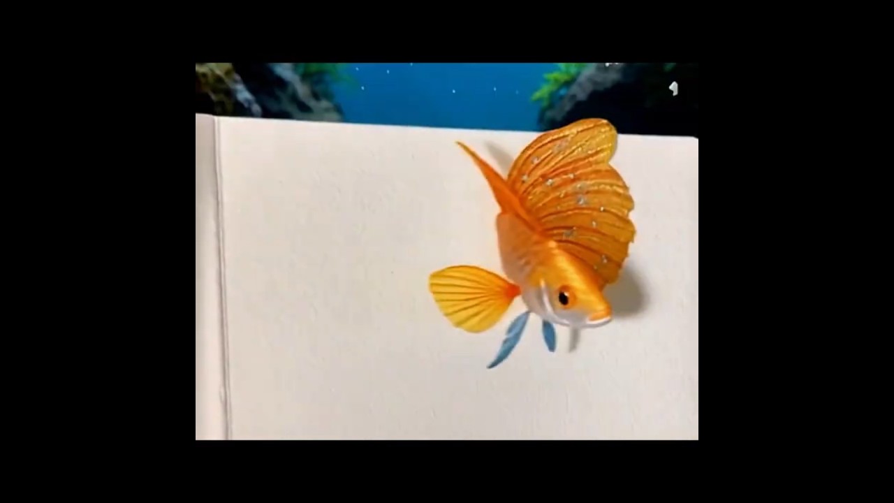 Watercolor golden guppy fish comes to life ✨ | AI animation magic #art#fish#drawing#ai