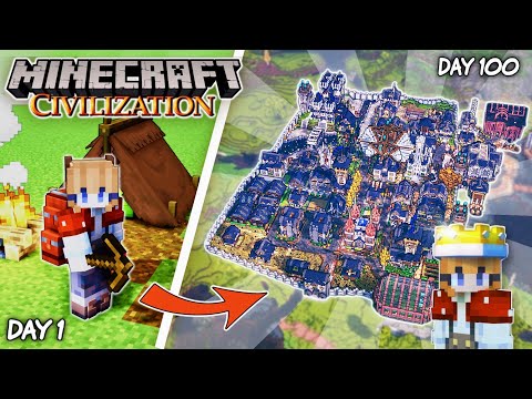 100 Days Building HUGE Minecraft Civilization (Insane Results!)