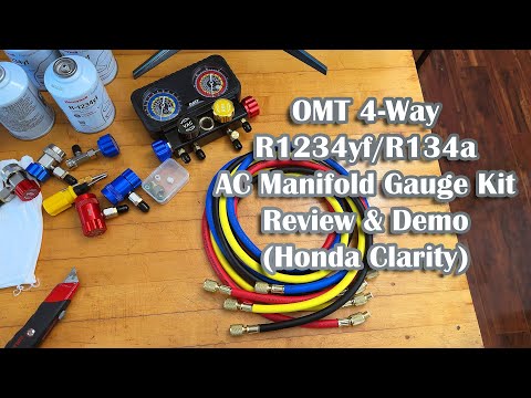 OMT R-1234yf 4-Port AC Manifold Gauge Kit Review (Honda Clarity AC Recharge)