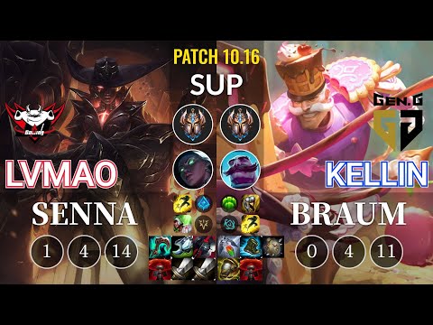 JDG LvMao Senna vs GEN Kellin Braum Sup - KR Patch 10.16