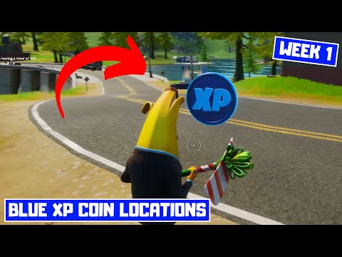 All Blue XP Coins Locations Week 1! - Secret XP Coins Fortnite Chapter 2 Season 2