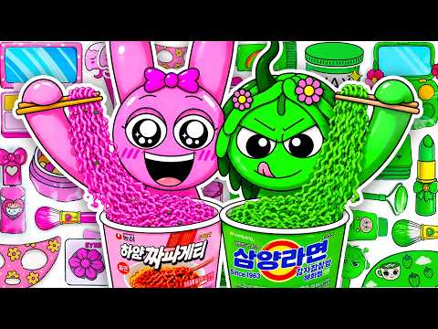 Paper DIY💖 Vineria x PINKI Convenience Store MUKBANG Paper ASMR 🍜  SPRUNKI Skincare + Makeup | Tanaa