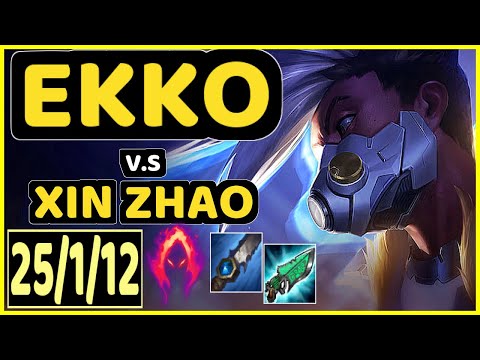 JUNJIA (EKKO) vs XIN ZHAO - 25/1/12 KDA JUNGLE CHALLENGER GAMEPLAY - KR