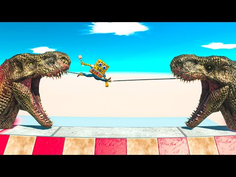 Two Dinosaur Heads Eats Workshop Units - Animal Revolt Battle Simulator