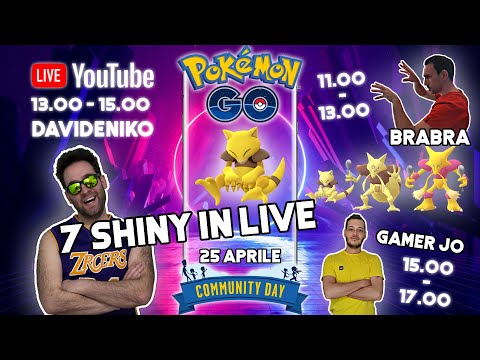 Trovo 7 SHINY in diretta! Community Day di Abra! #iorestoacasa - Pokémon Go Ita (25 Aprile 2020)