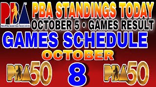 PBA STANDINGS TODAY October 5, 2025 | games results | games schedule October 8, 2025