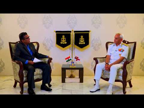 Chief of the Naval staff Admiral Sunil Lanba in conversation with Nitin A Gokhale
