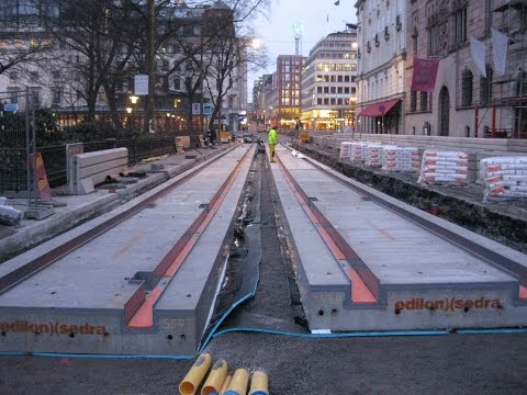 edilon)(sedra Corkelast USTS (Urban Slab Track System) Installation Stockholm, Sweden