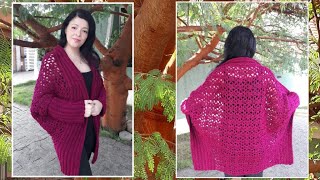 Casaco / Cardigan de Crochê Fácil passo a passo - Ruth Fabricia