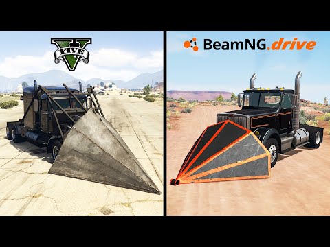 BeamNG drive T65 Ram Plow VS GTA 5 Ram Phantom Wedge