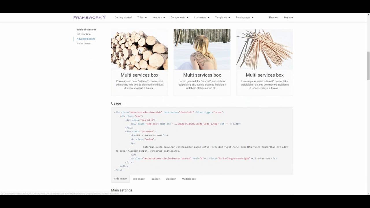 Framework Y - Documentation usage - Minimal template