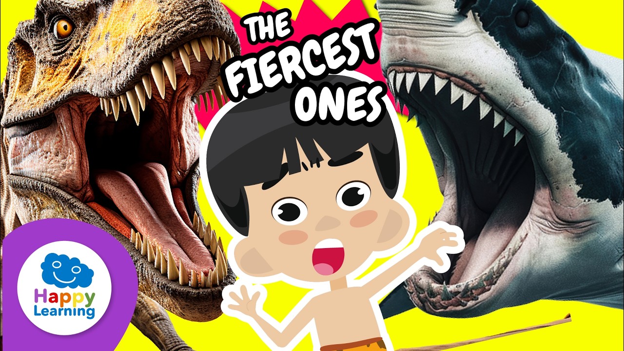 WHO RULED THE EARTH? 🦖🦈 Megalodon vs Dinosaurs | Educational Videos for Children | @HappyLearningEN