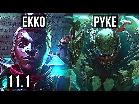 EKKO vs PYKE (MID) | 10/0/3, Legendary, 700+ games | KR Diamond | v11.1