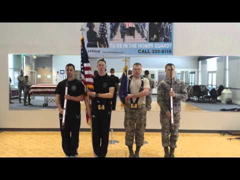 USAF Academy Base Honor Guard Colors training
