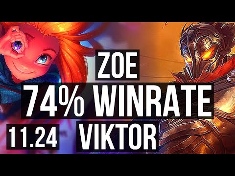ZOE vs VIKTOR (MID) | 74% winrate, 9/3/14, Legendary | KR Challenger | 11.24