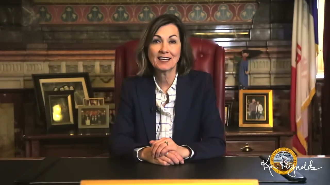 Iowa Governor Kim Reynolds gives an inspiring message to students at the 2026 Iowa Youth Institute.