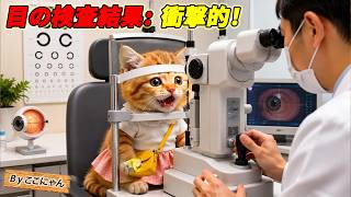 【衝撃のラスト】ここにゃん、深夜のiPad習慣で視力が悪化…😿 検査のあとに始めた新生活に感動…👓🥺