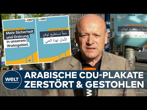 LEIPZIG: CDU wirbt auf Arabisch - 400 Wahlplakate zerstört und gestohlen!