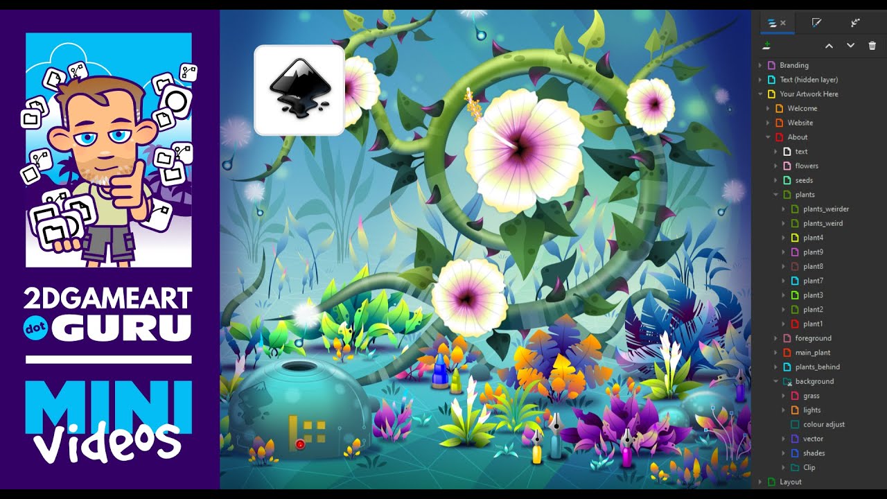 Inkscape Tutorial - Organizing Complex Designs using Layers, Groups, and Clip Groups