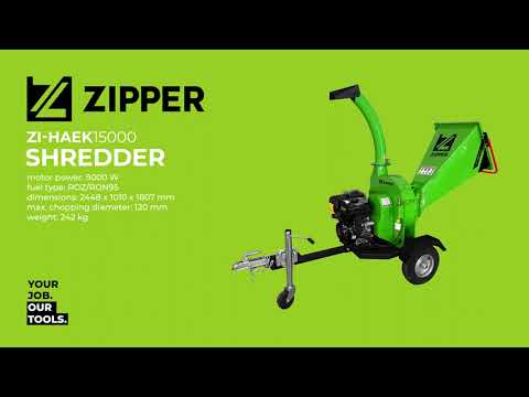 Broyeur de végétaux thermique - moteur 4 temps - 9000W - 420CC + batterie ZIPPER