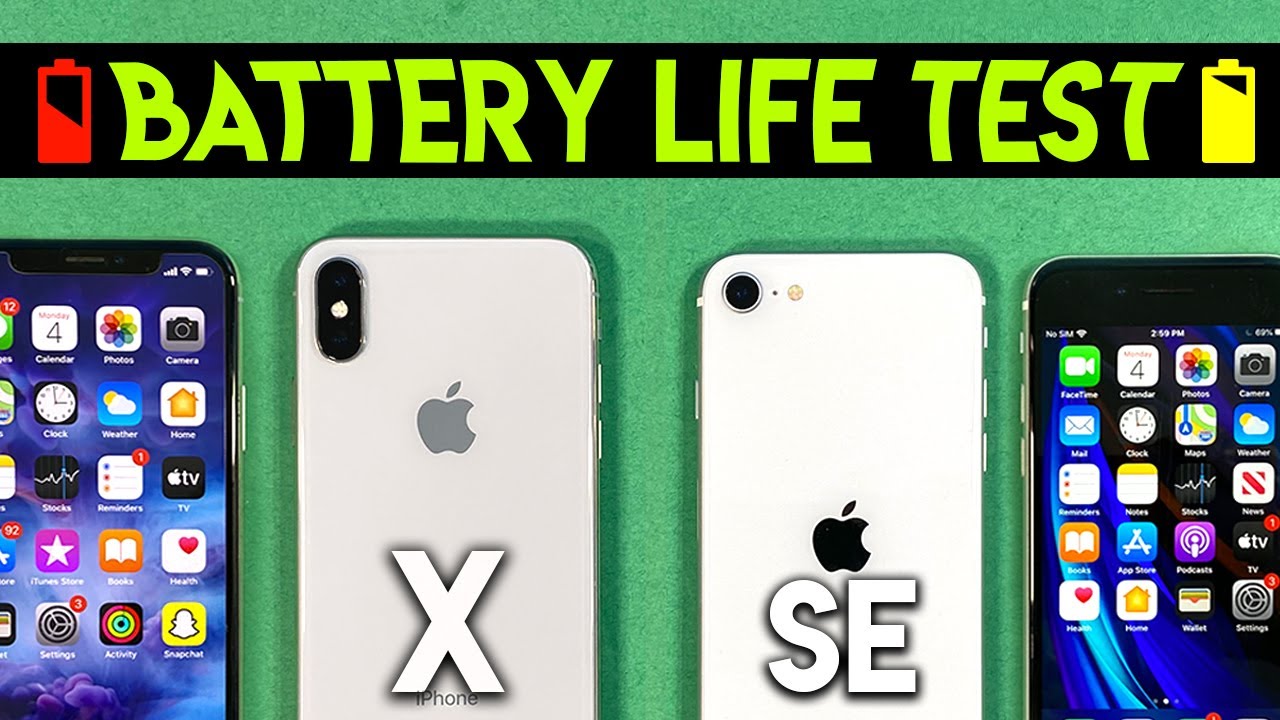iPhone SE 2020 vs iPhone X Battery Life Drain Test! *SURPRISED*