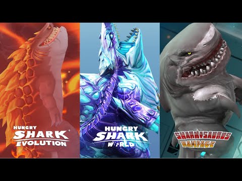 HUNGRY SHARK VS SHARKOSAURUS RAMPAGE! - MAGMAJIRA VS SHIN SHARKJIRA VS SHARKOSAURUS