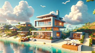 Minecraft Builds - Building a Modern Beach House with HanaLaughs!