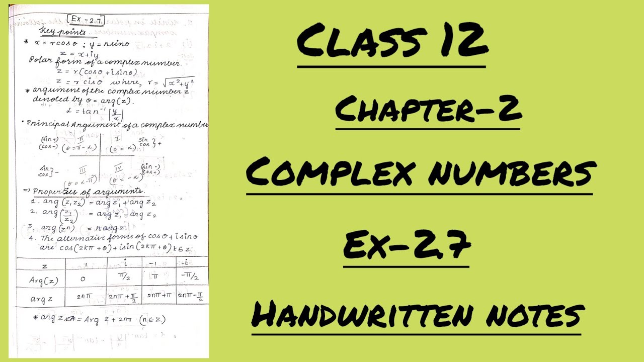chapter 2 (Complex numbers)Ex-2.7 handwritten notes(maths) @catayst