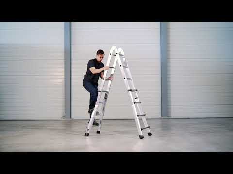 ALUMINIUM TELESKOPLEITER MIT KLAPPAUSLEGERN - Art.-Nr. 0962 931 470-472