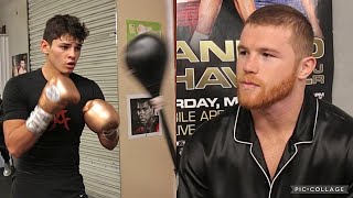 CANELO WATCHES RYAN GARCIA DESTROY THE FIERCE REFLEX BAG! INSANE RYAN GARCIA SPEED!