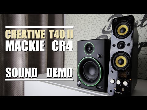 Creative T40 Series II vs Mackie CR4  ||  Sound Demo w/ Bass Test