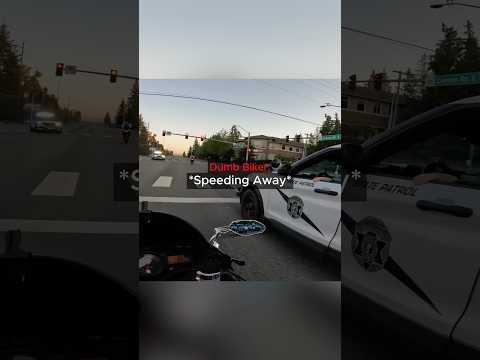 Dumb Biker RUNS FROM POLICE 👮 🤪