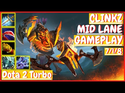 Clinkz 7/1/8 [MID LANE] [Gameplay DOTA 2 Turbo] 7.32