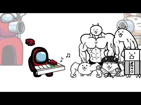 Mini Crewmate Kills The Battle Cats Characters - Part 2 | Among Us