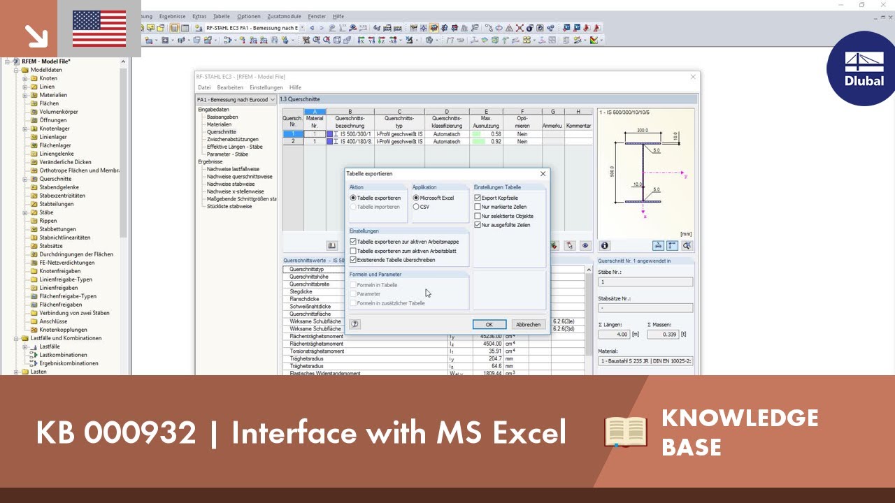 KB 000932 | Interface with MS Excel