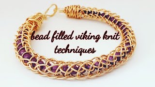 how to do a beaded filled section of viking knit